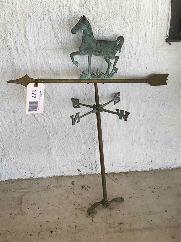 lot 177 image: Front Room Weather Vane Horse, Brass & Copper