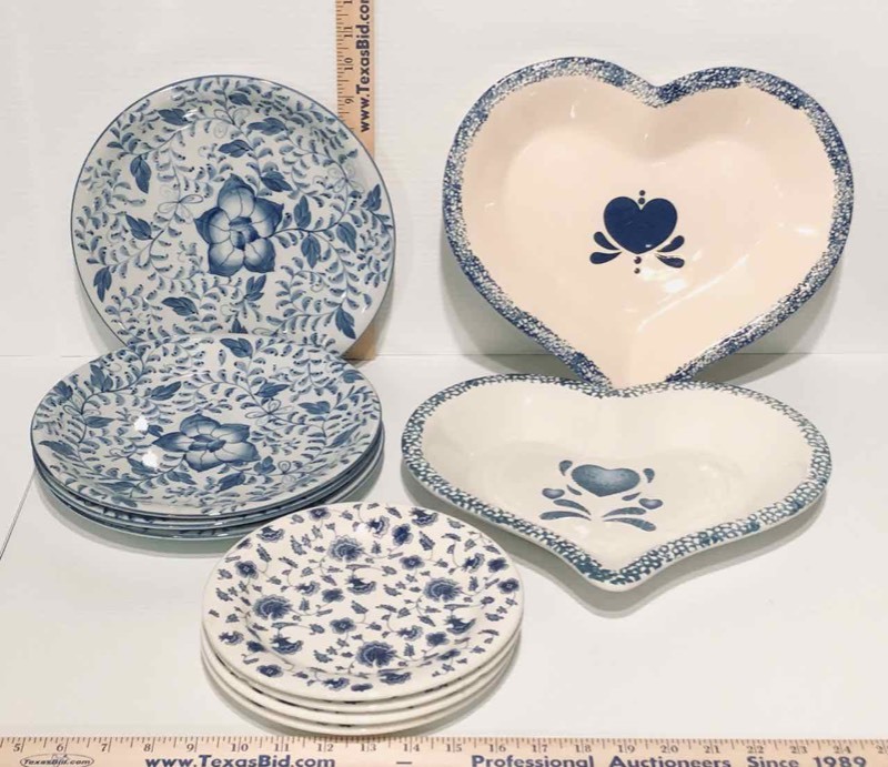 lot 82 image: Blue & White Plates, Serving Dishes, Etc. (LR)