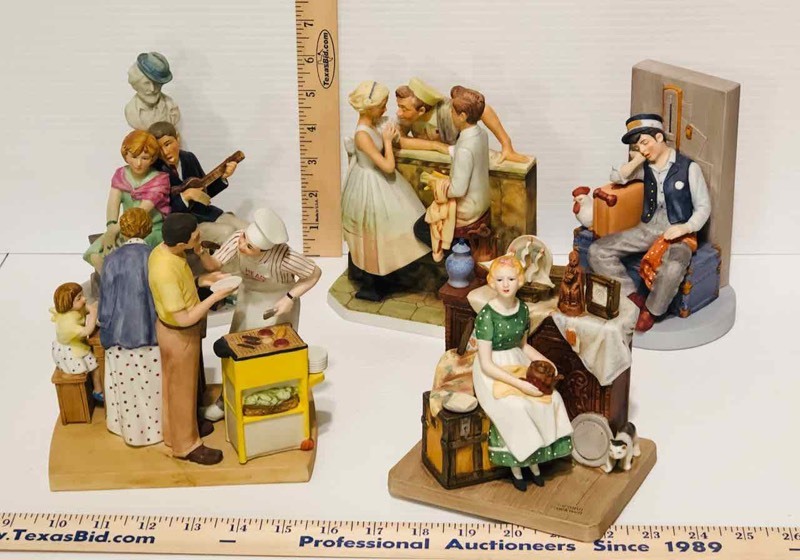 lot 115 image: (5) Norman Rockwell Figurines (LR)