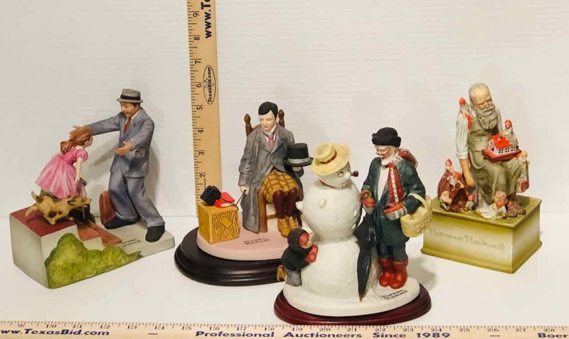 lot 117 image: (4) Norman Rockwell Figurines (LR)