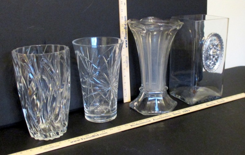 lot 124 image: (4) Large GlassCrystal Vases (B2)