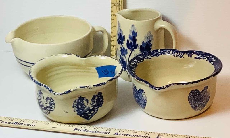 lot 125 image: (4) Marshall Pottery Stoneware Bowls and Pitchers (K)