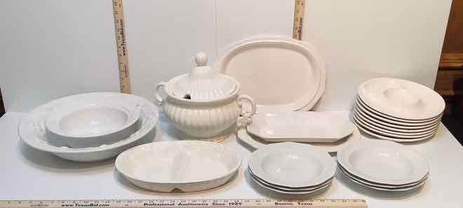 lot 126 image: Mixed White Dishware Rosenthal, Corning, Ipatrizi, Etc. (LR)