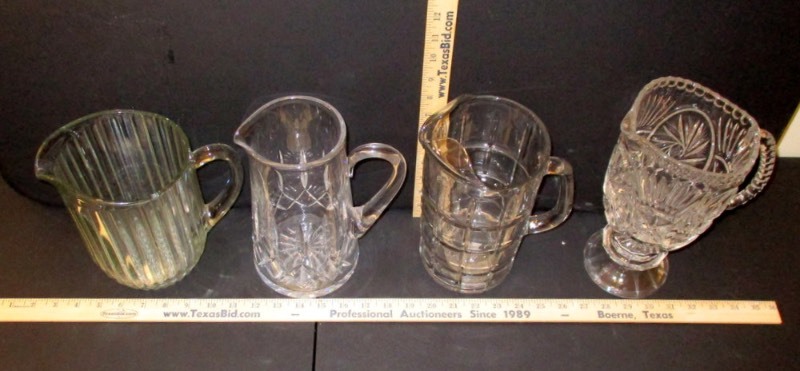 lot 136 image: (4) GlassCrystal Pitchers (B2)