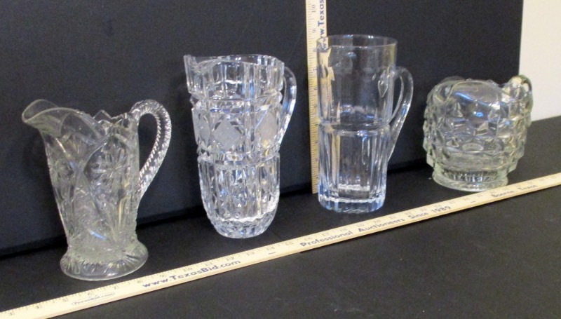 lot 144 image: (4) GlassCrystal Pitchers (B2)