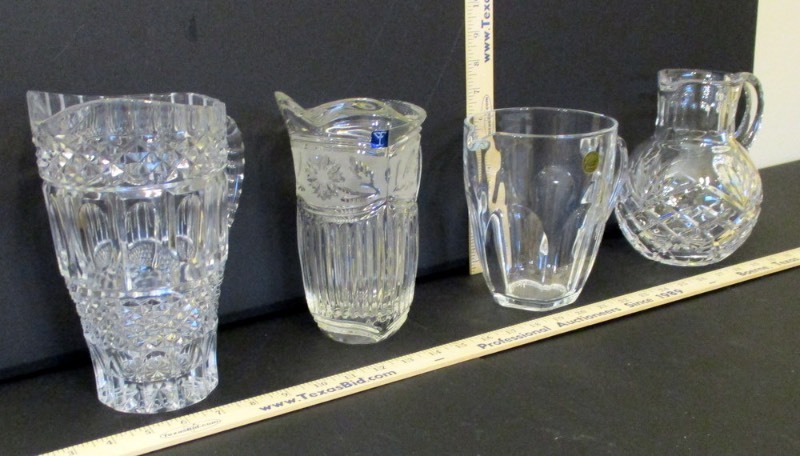 lot 148 image: (4) GlassCrystal Pitchers (B2)
