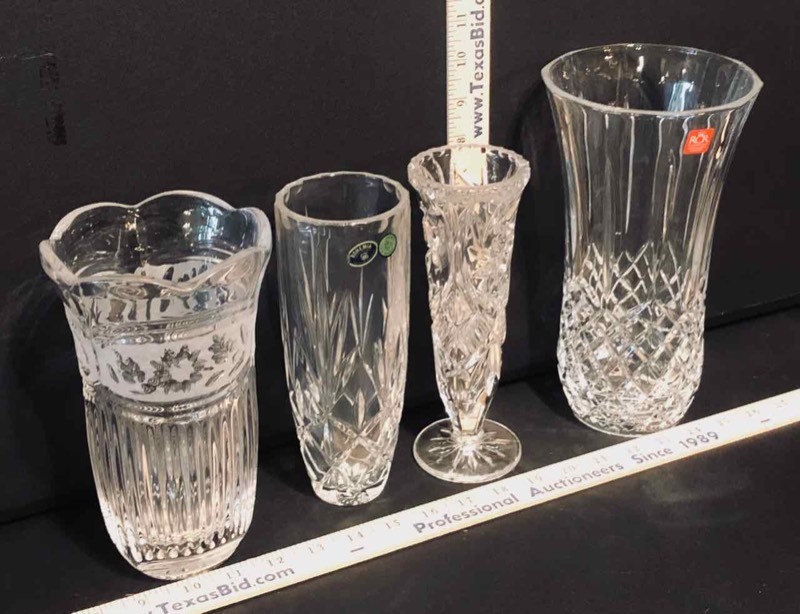 lot 172 image: (4) GlassCrystal Vases (LR)