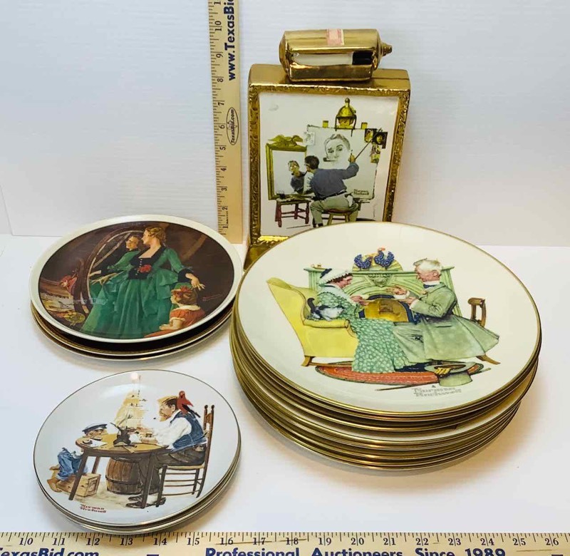 lot 183 image: Norman Rockwell Collector Plates, Decanter