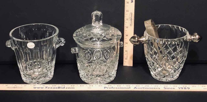 lot 188 image: (3) GlassCrystal Ice Buckets (LR)