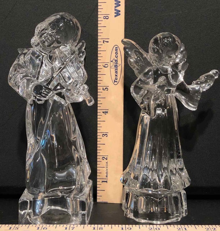 lot 212 image: (2) GlassCrystal Angels (LR)