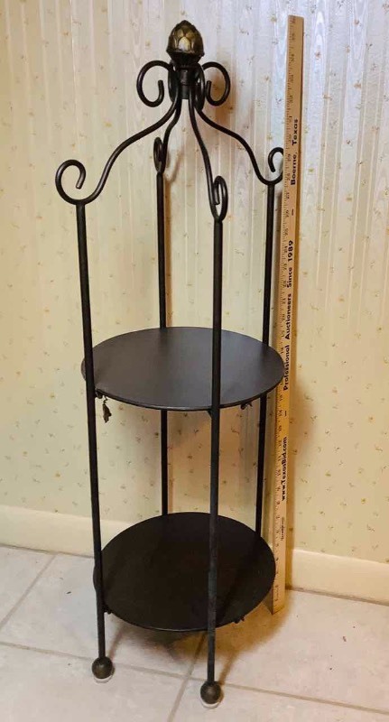 lot 213 image: Two-Tiered Metal Stand (DR)