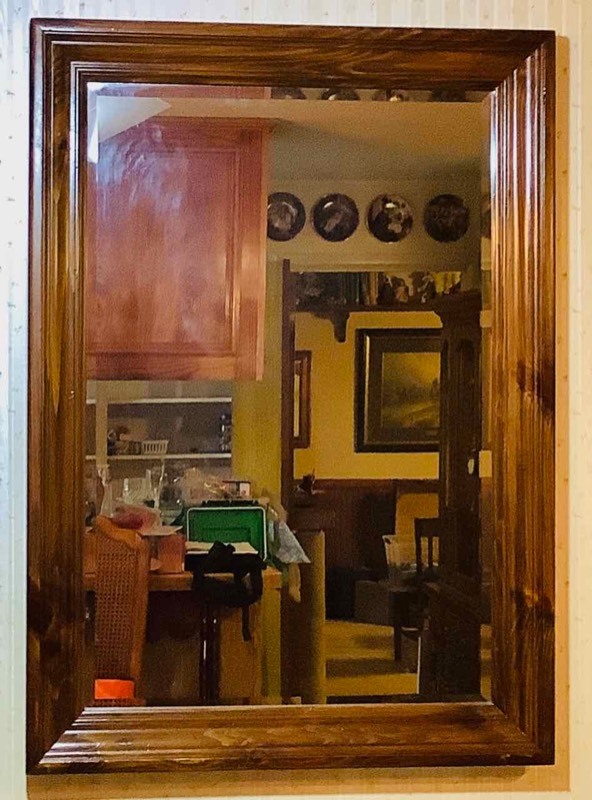 lot 219 image: Wood Framed Mirror (DR)