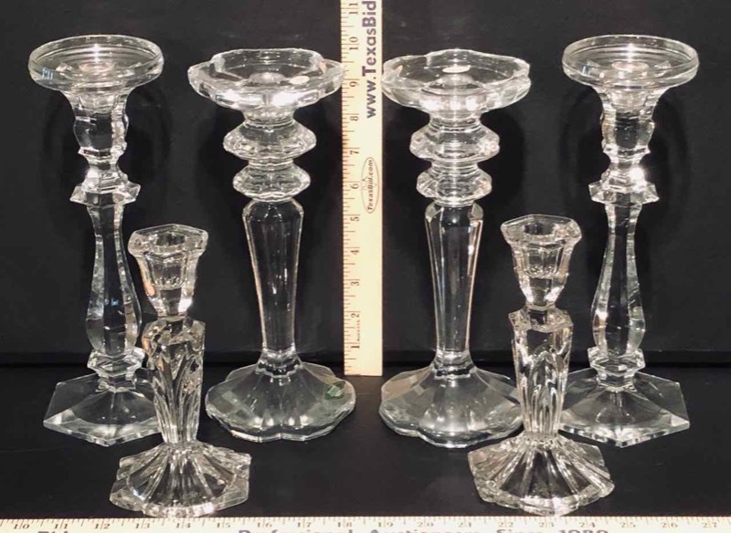 lot 240 image: 6 GlassCrystal Candlesticks (B2)