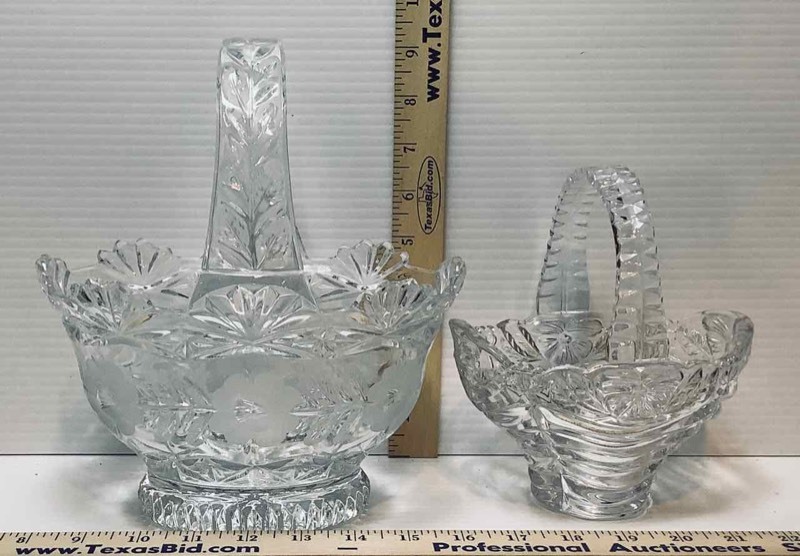 lot 241 image: 2 GlassCrystal Baskets (DR)