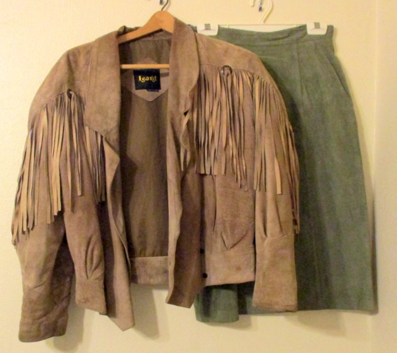 lot 267 image: Learsi Leather Jacket and Cambridge Suede Skirt (MA)
