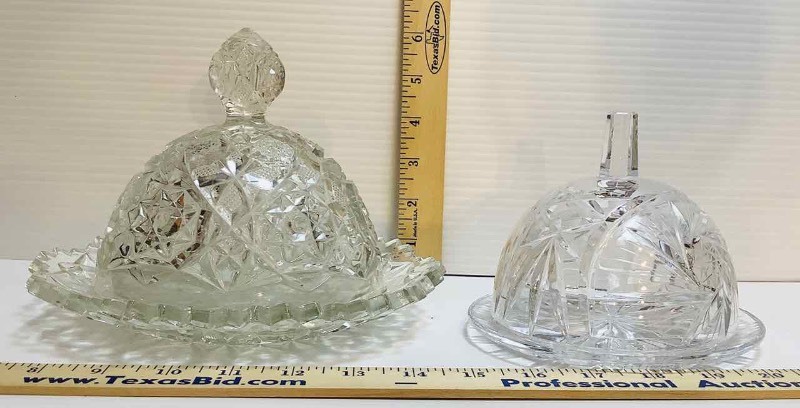 lot 269 image: 2 GlassCrystal Domed Butter Dishes (DR)