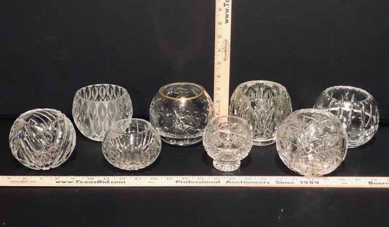 lot 275 image: (8) GlassCrystal Candle Cups, Bowls (LR)