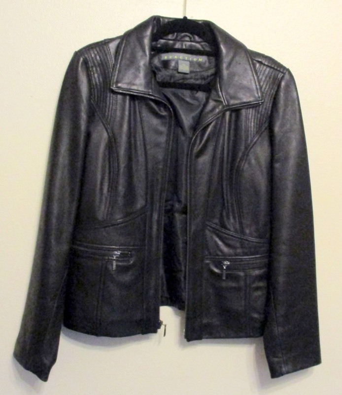 lot 277 image: Kenneth Cole Reaction Black Leather Jacket (MA)