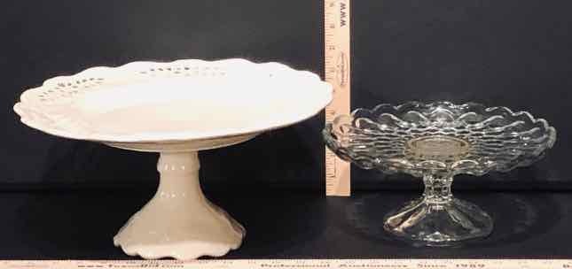 lot 278 image: 2 Pedestal Cake Plates (LR)