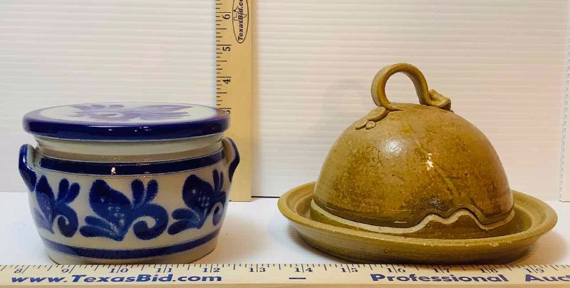 lot 301 image: 2 Pottery Butter Dishes (DR)