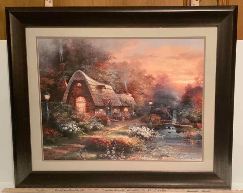 lot 329 image: Framed Print  Thomas Kinkade Cottage (B2)