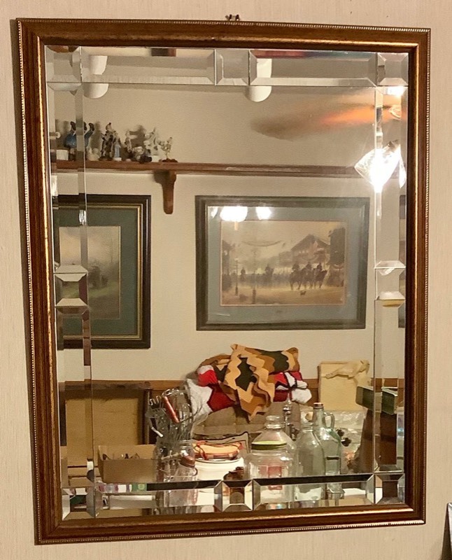 lot 375 image: Framed Beveled Mirror (ST)