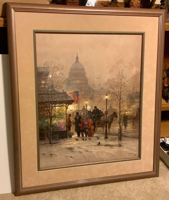 lot 376 image: Framed and Matted Art Print Limited Edition, Signed - A Nation Blessed - G. Harvey (ST)