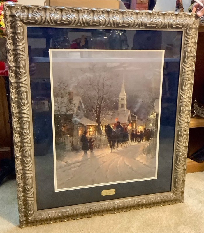 lot 377 image: Framed and Matted Art Print Vintage Carolers - G. Harvey (ST)