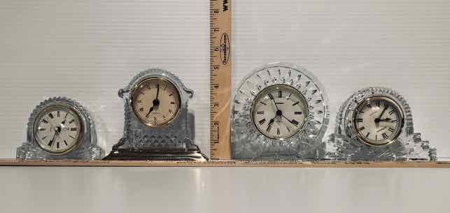lot 396 image: 4 GlassCrystal Clocks (LR)