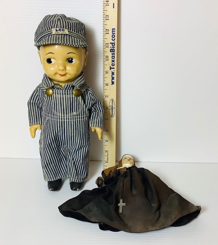 Buddy Lee Railroad Conductor Doll and Nun Doll (ST