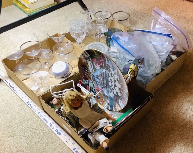 lot 465 image: Stemware, Decorator Plate, Doll Sit-About, Etc. (ST)