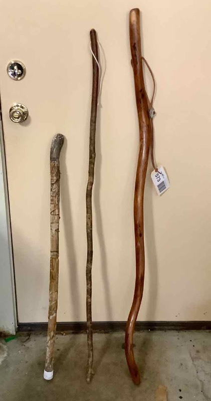 lot 573 image: 3 WalkingHiking Sticks (G)