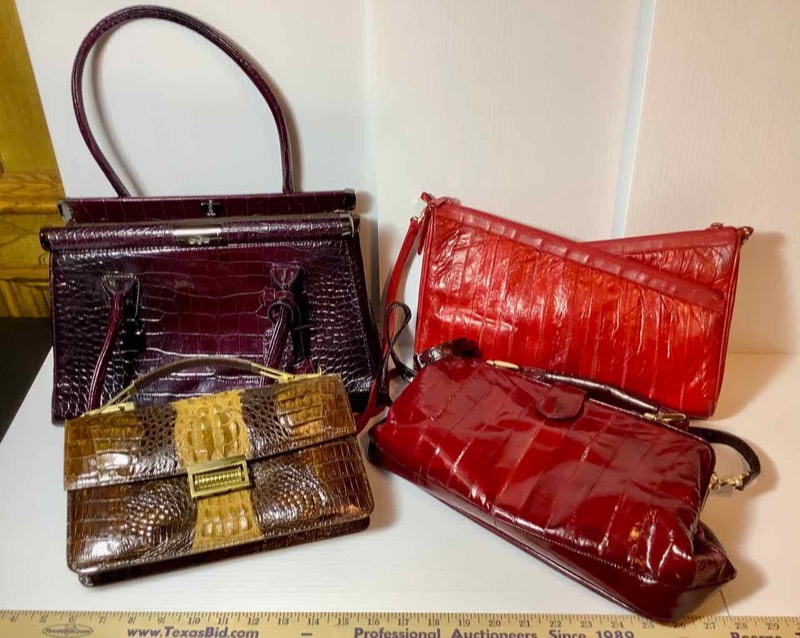 lot 663 image: 5 Animal Skin Purses (MA)