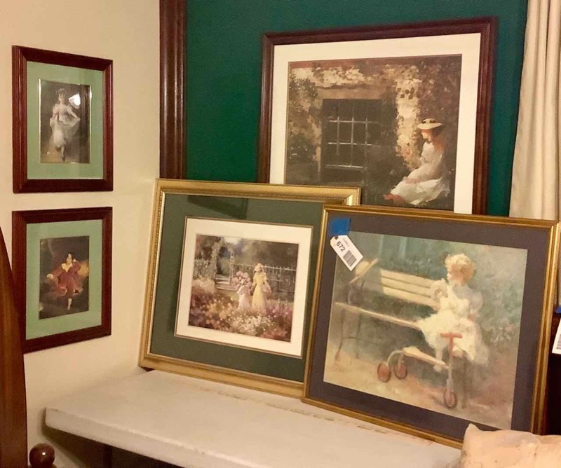 lot 672 image: 5 Framed Art Prints (MA)