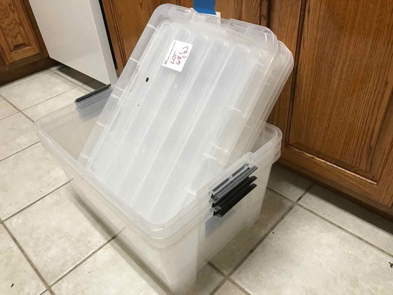 lot 681 image: 3 Plastic Totes (K)