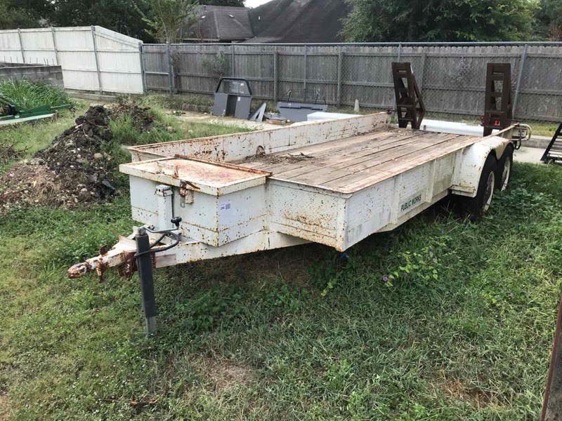 lot 206 image: 1993 Wilson Utility Trailer, 18 foot with ramps (4BMFH1825P2501071)