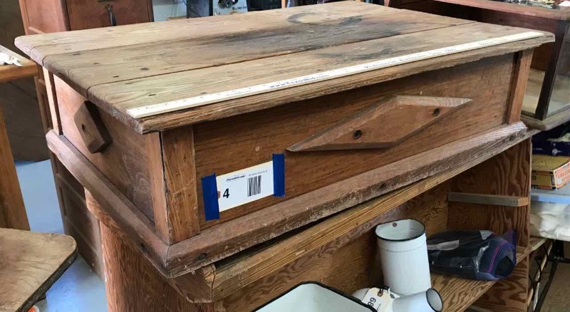 lot 4 image: Primitive Antique Long Leaf Pine RiserTable Top, Early German Texas influence