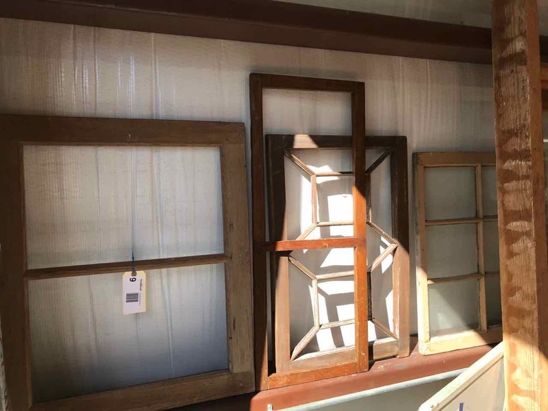 lot 9 image: (4) Asst. OldAntique Window Frames