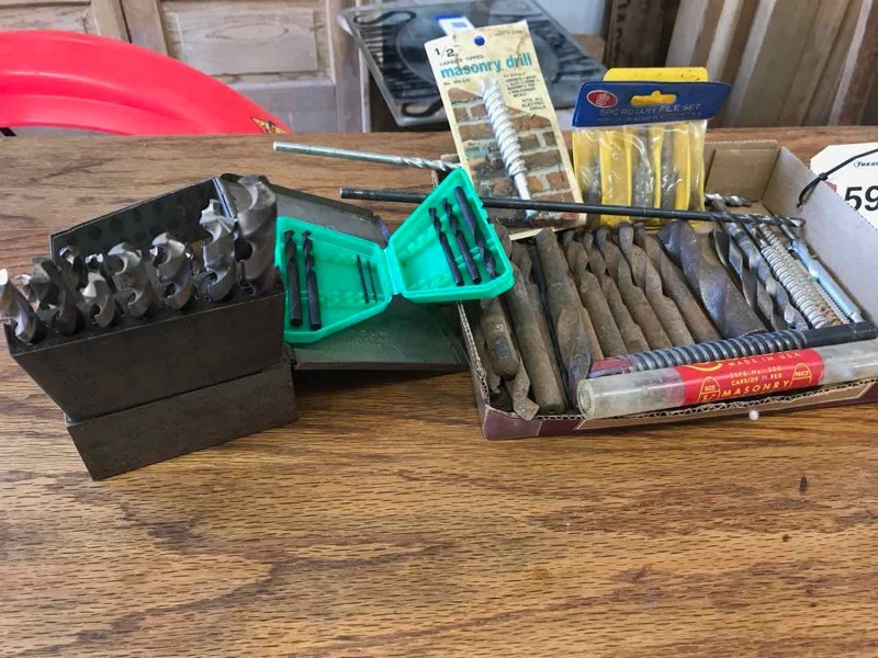 lot 59 image: Asst. Drill Bits Masonry, Steel, etc.