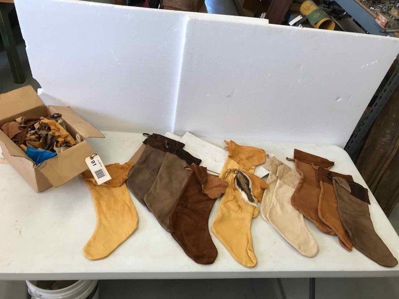 lot 91 image: Leather Scraps, Leather Christmas Stockings