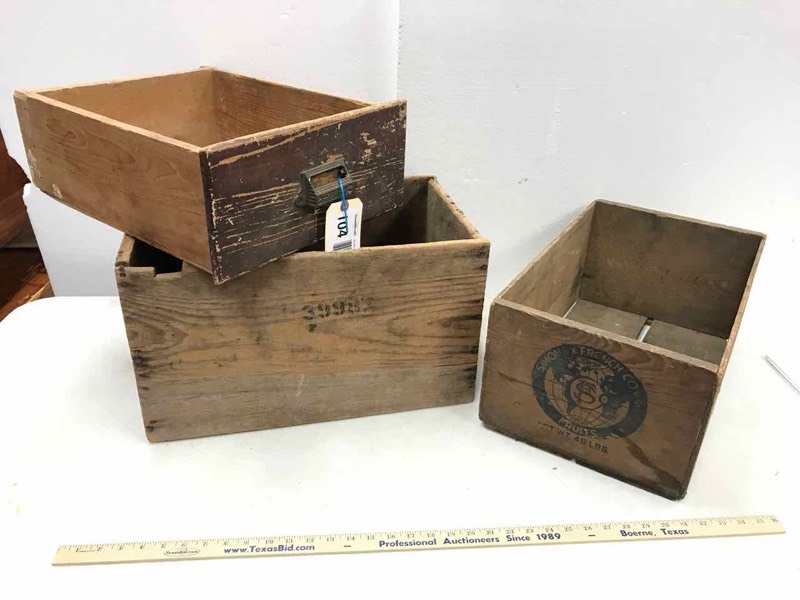 lot 104 image: Old Wood Crates, Drawer