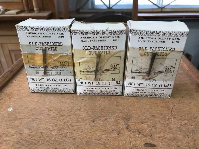 lot 145 image: (3) Tremont Nail Co. Old-Fashioned Cut Nails 4d