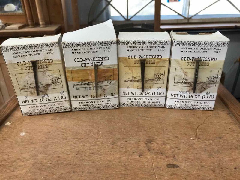 lot 147 image: (4) Tremont Nail Co. Old-Fashioned Cut Nails 6d