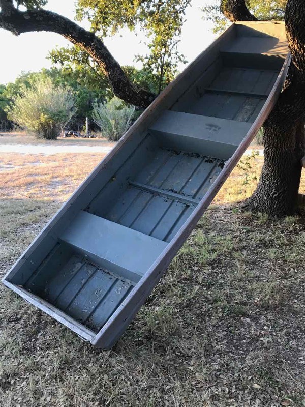 lot 165 image: Aluminum John Boat, approx. 12 feet. (not for public waters)