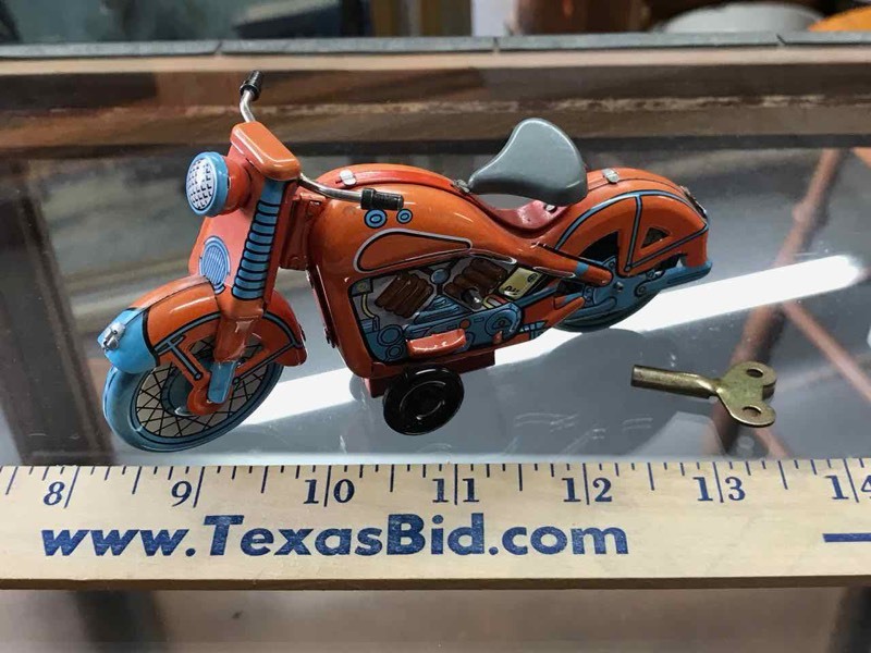 lot 166 image: Toy Tin Key-Wind Motorcycle