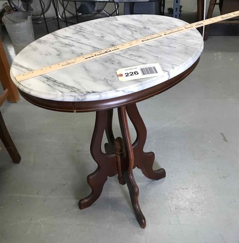 lot 226 image: Oval Marble Top Table