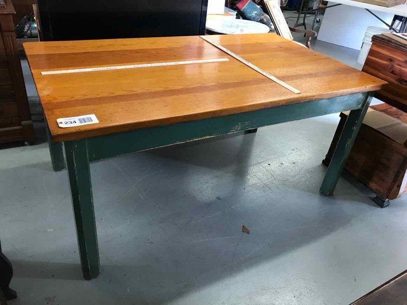 lot 234 image: Antique Architects Table Top with Green Base