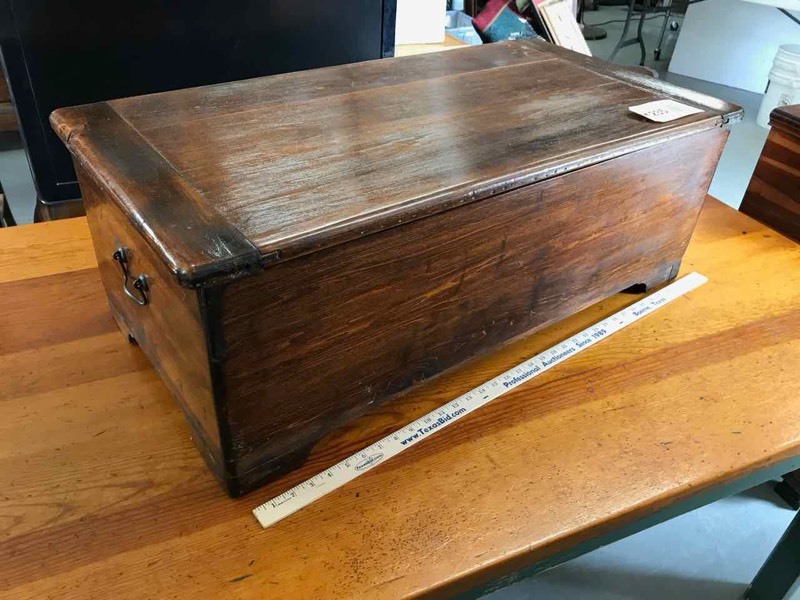 lot 235 image: Antique Wood Chest