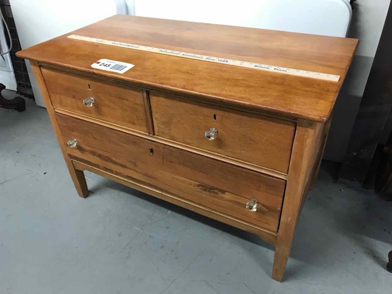 lot 245 image: Antique 3-Drawer Chest