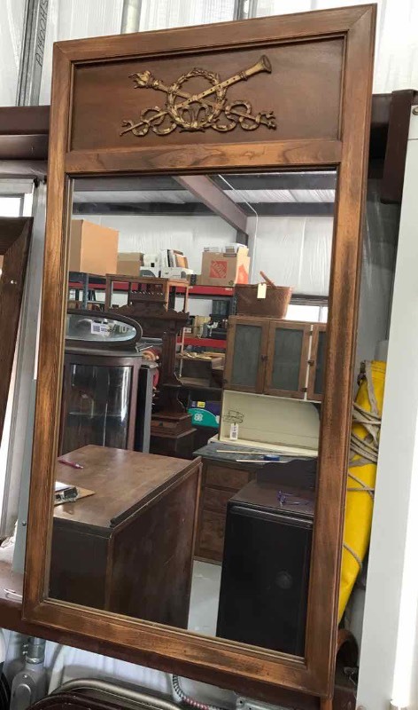 lot 292 image: Rectangular Wall Mirror (Horn & Torch)